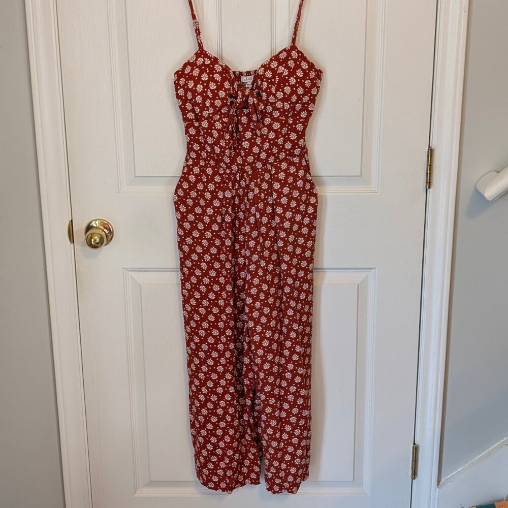 Womens AUW Brand Retro Look Rust Red Jumpsuit, Cute and Comfy, Sz Small
